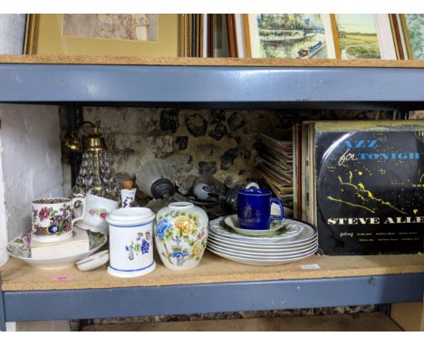 Lighting, LPs and mixed china to include Jazz for Tonight, Dvorak, Barbra Streisand and others Location: G 