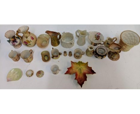 A collection of Royal Worcester to include mainly miniature mugs, vases and jugsLocation: 