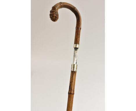 A George V silver-mounted bamboo gentleman's sword stick, by Wilkinson of Pall Mall, 71cm engraved blade, bamboo shaft and cu