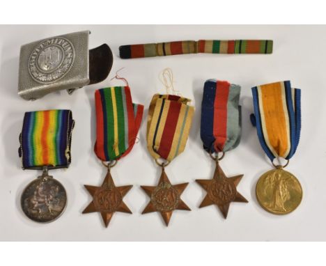 Medals and Militaria - WW1, pair, British War and Victory Medals, named to 3740 A. Cpl. P. Chadwick, Ches. R. [Cheshire Regim