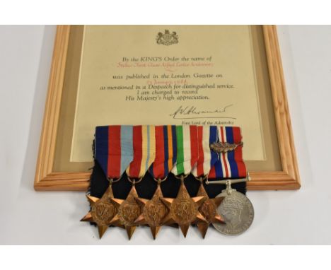 Medals, WW2, Royal Navy, a group of six, awarded to Stoker First Class Alfred Leslie Andrews [MiD, 25 January 1944], comprisi