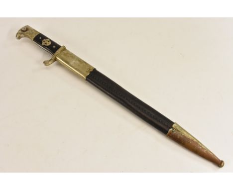 A German Police dress bayonet, by Weyersberg Kirschbaum &amp; Co, Solingen, 31.5cm fullered blade, two-piece wooden grip, eag