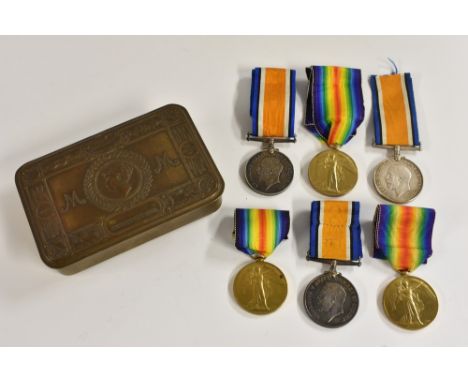 Medals, WW1, a pair, War and Victory Medals, named to 36334 1.A.M. [First Airman] F.C. Rea R.A.F. ribbons; another two pairs,