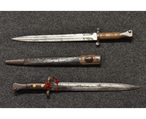 A Victorian Lee Metford bayonet, with scabbard; another, similar (2) 