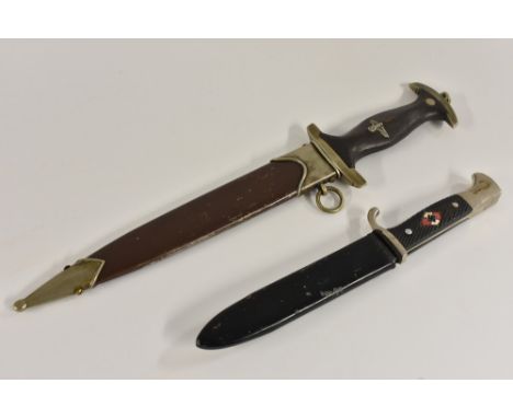 Nazi Germany/Third Reich - an German SA (Sturmabteilung) officer's dagger, 22cm fullered blade inscribed Alles für Deutschlan