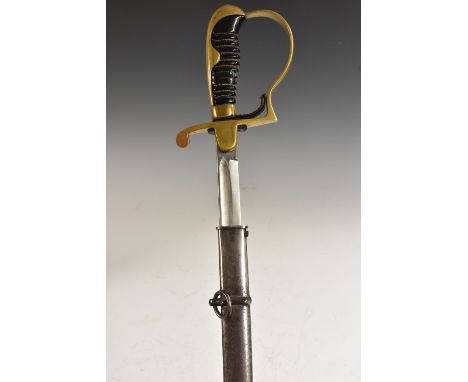 A German Wehrmacht NCO's parade sword, by Eichhorn, Solingen, 71cm blade with Waffenampt markings, steel scabbard, 97.5cm hig