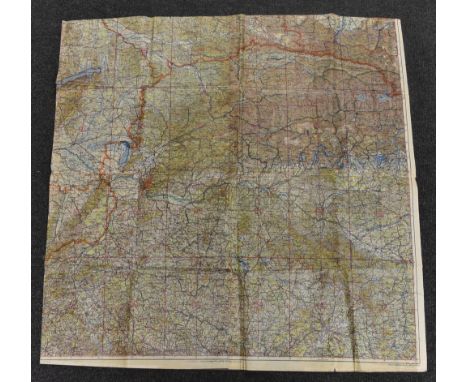 A sixteen-fold German field map, of the Austrian/border incorporating Graz and further Styria, waxed and waterproof for manoe