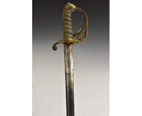 An Army Service Corps Officer's sword, by S J Pillin', 31 Gerrard St, Soho, London, 82.5cm dumbbell blade etched with Edward 