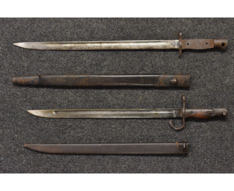 A Japanese Arisaka bayonet, made at the Kokura Arsenal; a British 1907 SMLE bayonet (2)