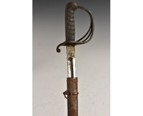 A Victorian Light Cavalry officer's half-size sword, probably made more the son of a serving officer, 52cm straight fullered 