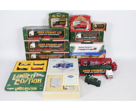 Corgi - Atlas - Eddie Stobart - 10 x boxed and 3 x loose truck models including Eddie Stobart Volvo FH Emma Jade, Volvo Curta
