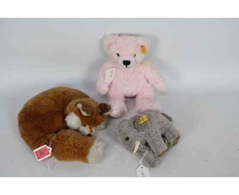 Steiff - Three Steiff plush toys. Lot includes Steiff #1450/12' 'Jumbo The Elephant' 13cms (H); #662034 'My First Steiff Bear