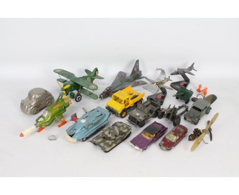 Dinky - Corgi - Britains - A collection of vehicles including UFO Interceptor # 351, Cadillac Eldorado # 175, Autoway Unimog 