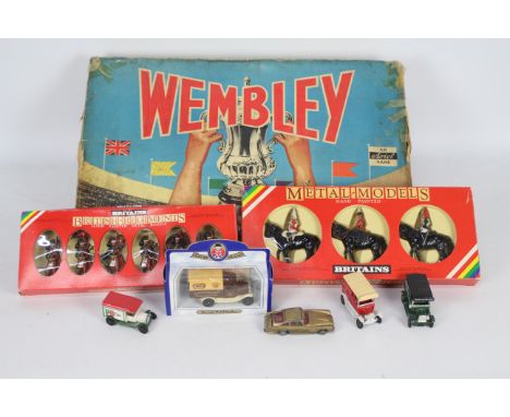 Britains, Corgi, Ariel - Two boxes of Britains 'British Regiments' soldiers, including #7240 Black Watch Pipers and #7233 HM 