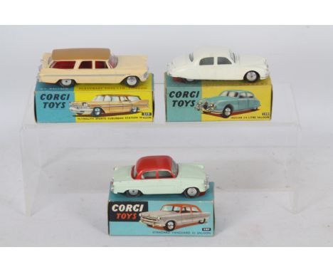 Corgi -  3 Corgi Toys Cars. #207 Standard Vanguard III Saloon 1958. Boxed. Includes original leaflet and appears to be in ver