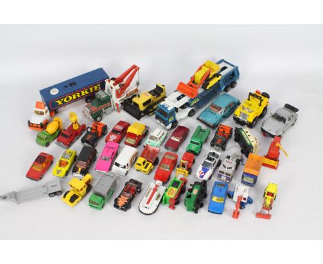 Corgi - Siku - Tonka -  A group of 39 x unboxed model cars, trucks and trains including Baron Von Joy Porsche 930 Turbo 1983 