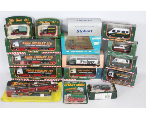 Corgi, Oxford Diecast, Atlas Editions, Lledo - A collection of 16 boxed 'Eddie Stobart' themed diecast model vehicles in vari