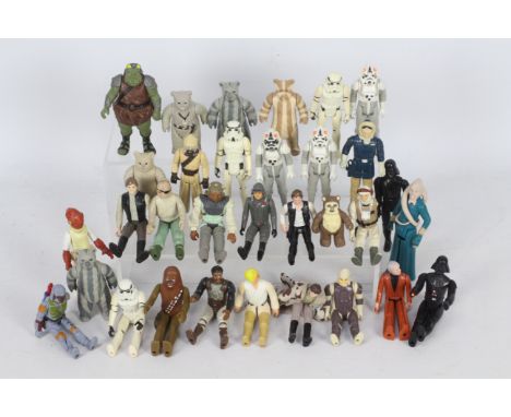 Star Wars - 32 x Star Wars Trilogy Plastic Action Figures including: Darth Vader x 2 one with no light saber, Chewbacca, Boba