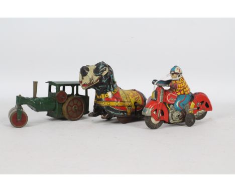 Tin Toy Bundle Tri-Ang, MAR Toys and Misc. Tri-Ang Traction engine, appears to be in good condition with a few paint chips. M