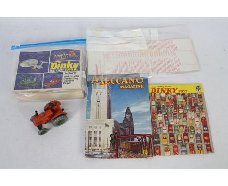 Dinky - A collection of 12 x Dinky Catalogues, a Dinky order form from 1971, a Meccano magazine and a play worn Field Marshal