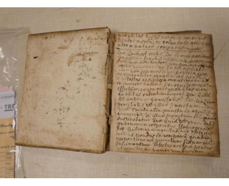 Commonplace Book.&nbsp;&nbsp;Small quarto commonplace book in well worn vellum covered brds. 144pp, closely written manuscrip