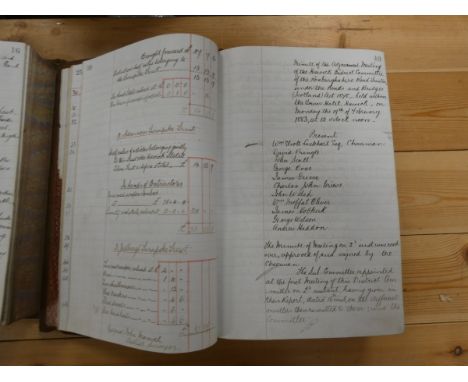 ROXBURGHSHIRE COUNTY ROAD TRUST.&nbsp;&nbsp;Minute books for Hawick District &amp; Liddesdale District. Manuscript folio reve