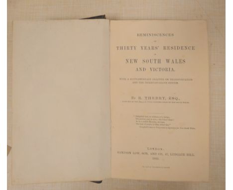 CUNNINGHAM P., Surgeon R.N.&nbsp;&nbsp;Two Years in New South Wales. 2 vols. in one. Fldg. eng. map, internal foxing, brownin