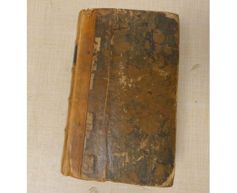 Commonplace Book.&nbsp;&nbsp;18th cent., closely written manuscript in thick 12mo vol. (6" x 3.75") in rebacked quarter calf.