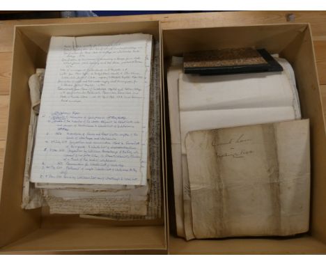 SCOTT OF WHITEHAUGH.&nbsp;&nbsp;"Whitehaugh Papers".&nbsp; Substantial archive in two boxes with a manuscript inventory numbe