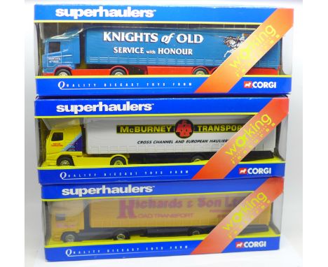 Three Corgi Superhaulers diecast models, 'working features', boxed 