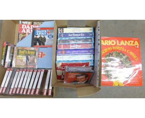 A collection of Dad's Army audio cassette tapes, volume 1 to 16, a collection  of Dad's Army magazines part 1 to 26, Mario La