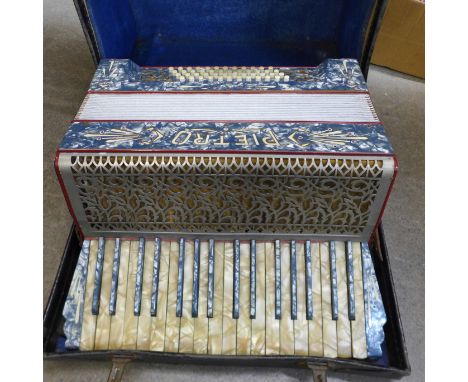 A German Pietro accordion, cased 