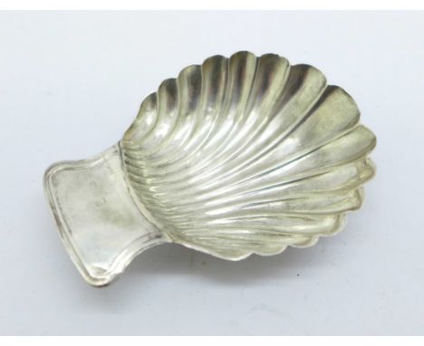 A George III silver caddy spoon, Sheffield 1785, Daniel Holy &amp; Co, repaired 
