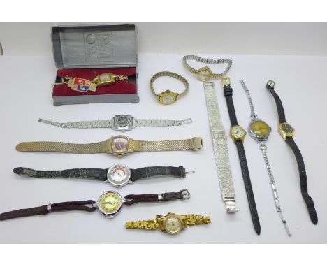 A collection of lady's wristwatches including Avia, Timex, Sekonda, Rotary, Newark and four Oris, one boxed 