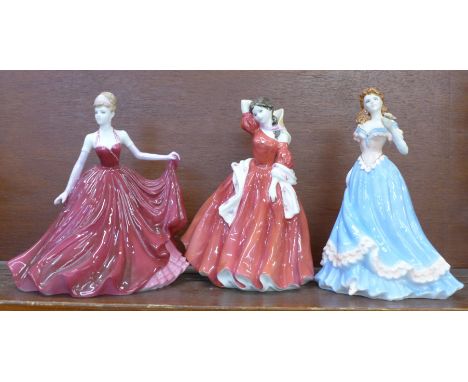 Three figures, Royal Doulton Ellen, Royal Worcester For Someone Special and Coalport limited edition Shall We Dance 