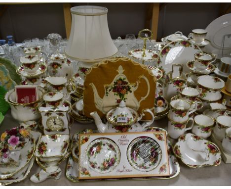 A Royal Albert Old Country Roses pattern tea set for eight, pair of breakfast cups and saucers, teapot, teapot stand, milk an