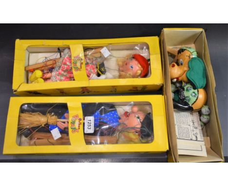 A Pelham Puppet, Baby Dragon, boxed; others, Mitzi and Witch (3)