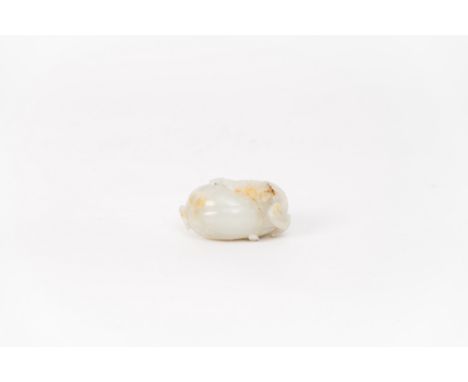 A carved pale celadon jade brush washerChina, Qing dynasty, 18th centuryProvenance: French private collectionHeight: 3.5cm, L