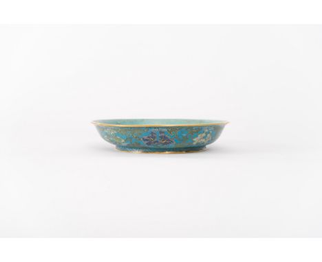 A gilt bronze and cloisonné enamel dishChina, Qing dynasty, Kangxi period (1662-1722 )Provenance: French private collectionHe