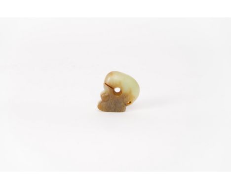 A archaic jade pendantChina, Qing dynasty, 18th century or earlierProvenance: French private collectionHeight: 5cm, Length: 5