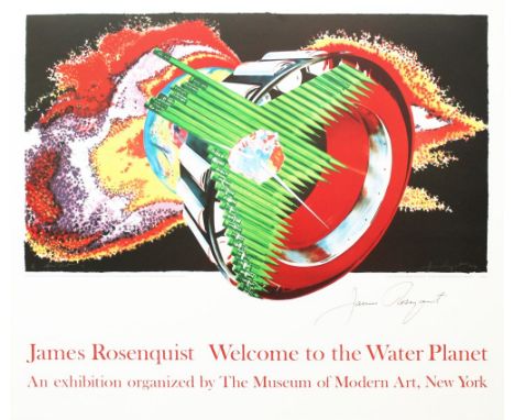 James Rosenquist (American, b.1933). "Weclome to the Water Planet: Space Dust". Original color offset lithograph . 1988. Sign