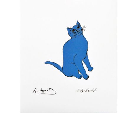 Andy Warhol [d'apres] (American, 1928 - 1987). "One Blue Pussy". Color lithograph. Printed c1986?. Bears signature in black m