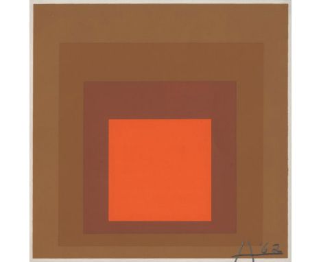 Josef Albers (German/American, 1888 - 1976). "Occupied [variant]: Homage to the Square [miniature edition]". Original color s