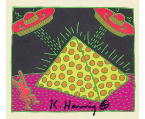 Keith Haring (American, 1958 - 1990). "Fertility Suite #2". Original offset lithograph. 1983. Printed 1983. Signed by Haring 