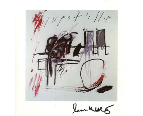 Jean-Michel Basquiat (American, 1960-1988). "Red Circle [Untitled]". Color offset lithograph. 1981. Printed 1986. Signed in b