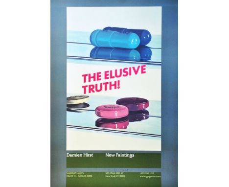 Damien Hirst (English, b.1965). "The Elusive Truth - Two Pills". Color offset lithograph. 2005. Signed lower center. Edition 