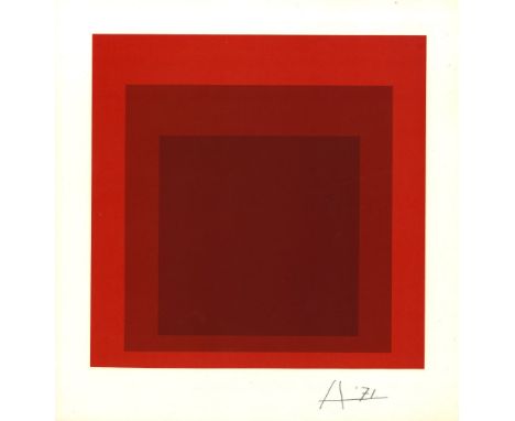 Josef Albers (German/American, 1888 - 1976). "R-III, a-3: Homage to the Square [miniature edition]". Original color silkscree