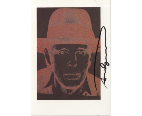 Andy Warhol (American, 1928 - 1987). "Joseph Beuys [museum card]". Color offset lithograph. Printed 1981. Signed in black mar