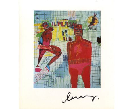 Jean-Michel Basquiat (American, 1960-1988). "Flash in Venice". Color offset lithograph. 1983. Printed 1984. Signed in black m