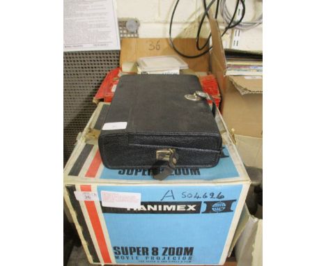 HANIMEX SUPER-8 ZOOM MOVIE PROJECTOR AND A EUMIG MK 8 PROJECTOR, AN ARROW SPLICER AND HAND HELD CAMERA (4) 